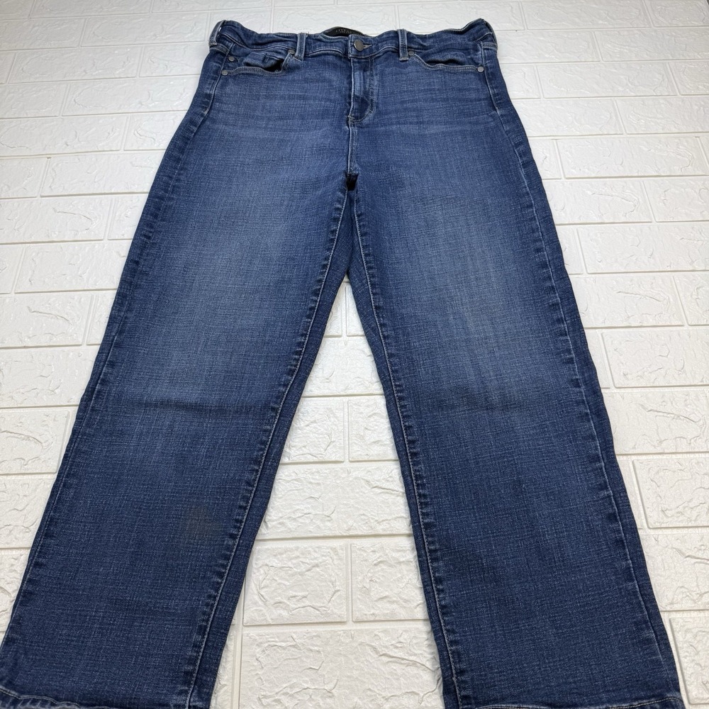 Liverpool Jeans Stevie High Rise Straight Leg Rockaway Blue Jeans 14 LM4302CH1